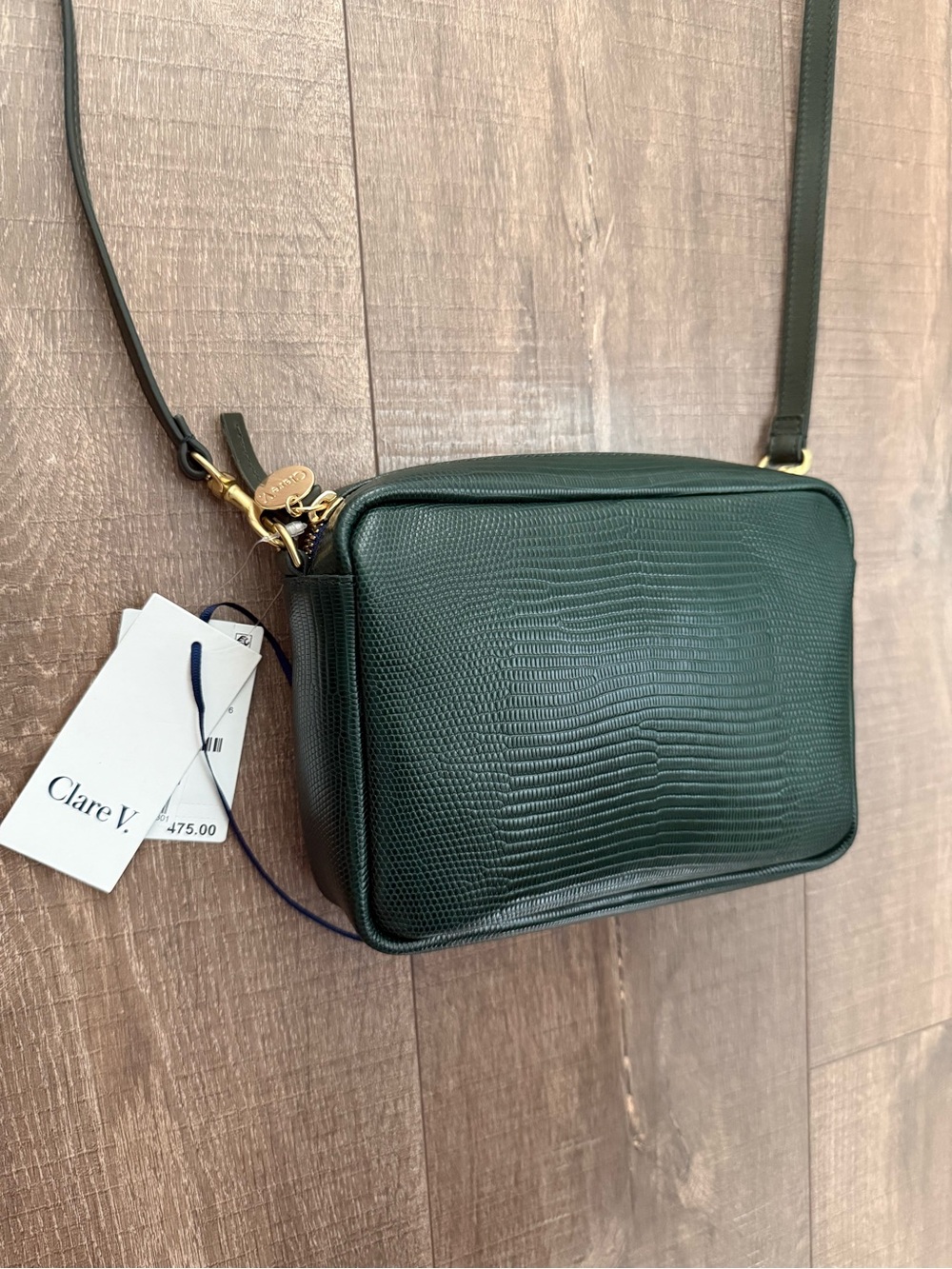 Clare V. Midi Sac Lizard Embossed Leather Crossbody - Picture 3 of 12